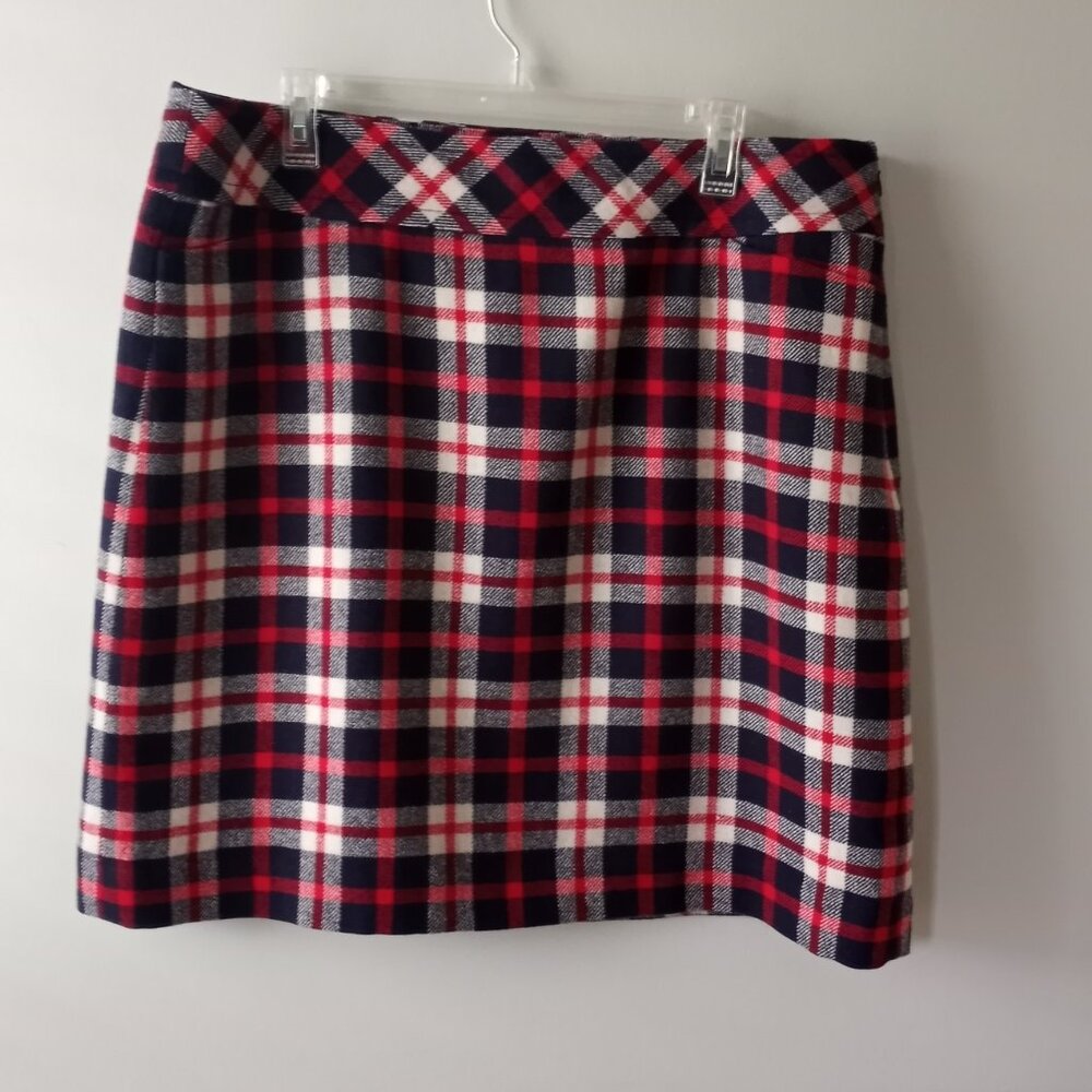 'Talbots' Lined Wool blend Plaid Skirt with pockets Size 16 EUC